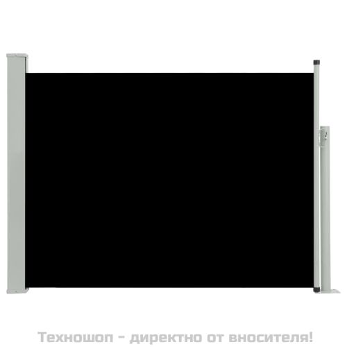 Прибираща се странична тента, 100x500 см, черна