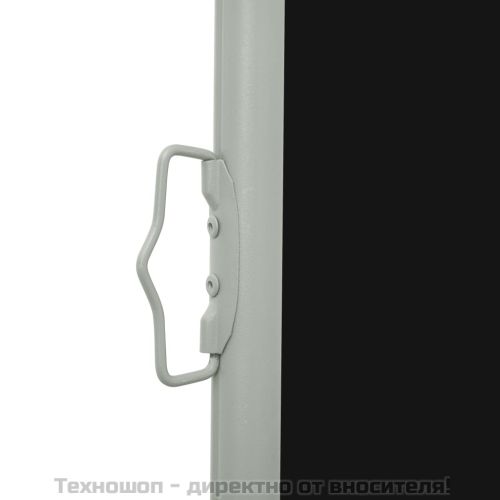 Прибираща се странична тента, 100x500 см, черна