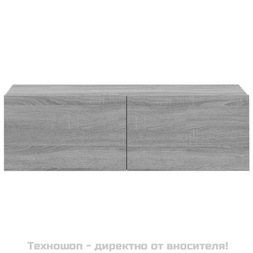 Стенни ТВ шкафове 2 бр сив сонома 100x30x30 см инженерно дърво