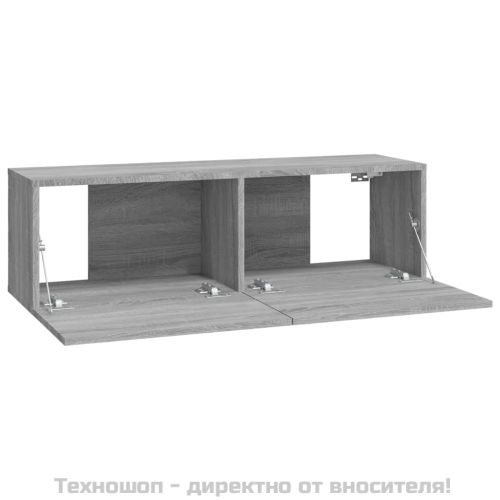 Стенни ТВ шкафове 2 бр сив сонома 100x30x30 см инженерно дърво