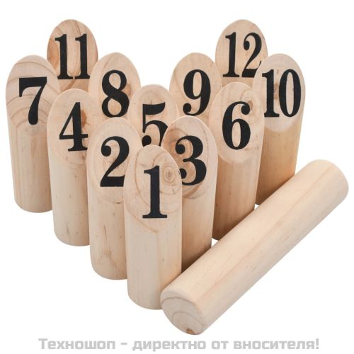 Комплект на играта Kubb, дърво