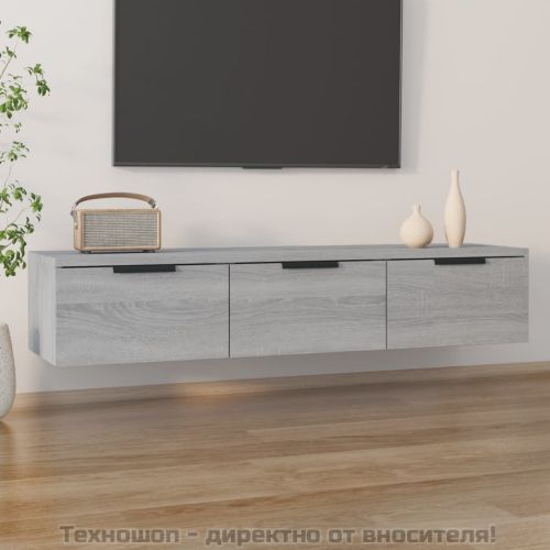 Стенен шкаф, сив сонома, 102x30x20 см, инженерно дърво