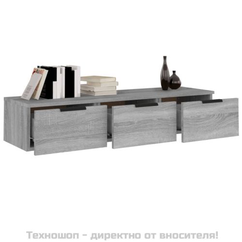 Стенен шкаф, сив сонома, 102x30x20 см, инженерно дърво