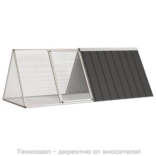 Клетка за зайци антрацит 201,5x80,5x71 см поцинкована стомана