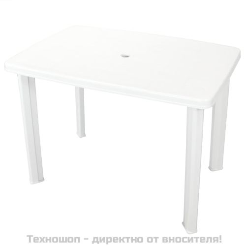 Градинска маса, бяла, 101x68x72 см, пластмаса