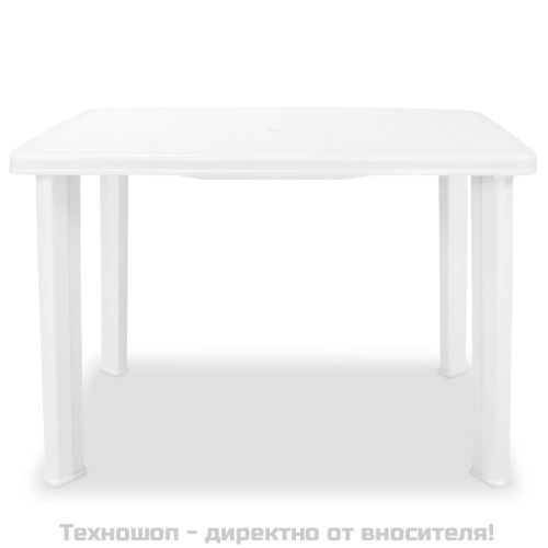 Градинска маса, бяла, 101x68x72 см, пластмаса
