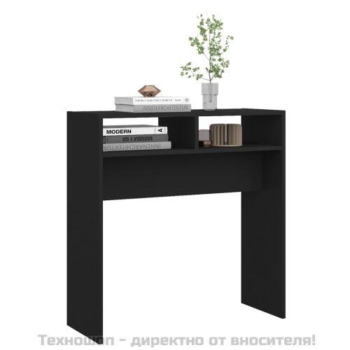 Конзолна маса, черна, 78x30x80 см, инженерно дърво