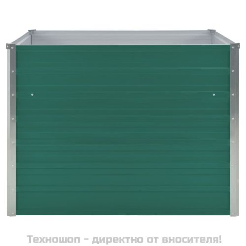 Повдигната леха, 100x100x77 см, поцинкована стомана, зелена