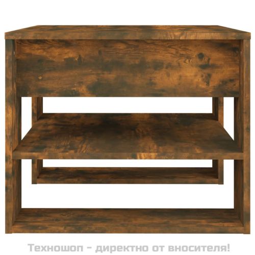 Кафе маса, опушен дъб, 55,5x55x45 см, инженерно дърво