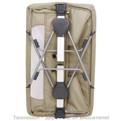 Бебешко легло с матрак, таупе, ленен плат