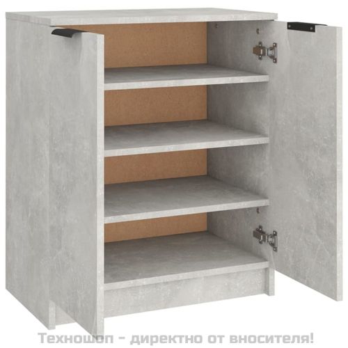 Шкаф за обувки, бетонно сив, 59x35x70 см, инженерно дърво