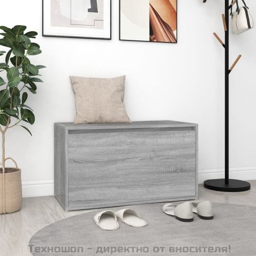 Пейка за антре, 80x40x45 см, сив сонома, инженерно дърво