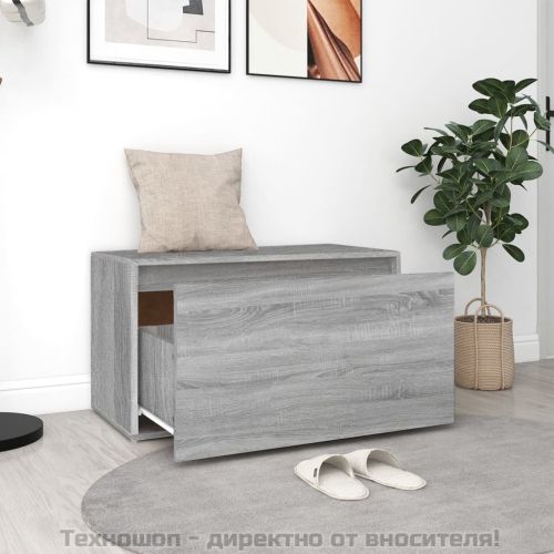 Пейка за антре, 80x40x45 см, сив сонома, инженерно дърво
