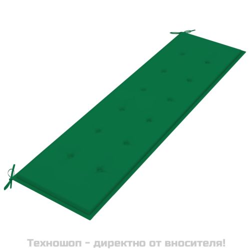 Възглавница за градинска пейка зелена 180x50x3 см оксфорд плат