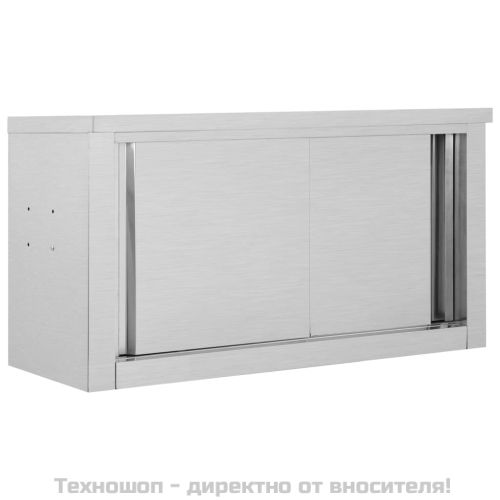 Кухненски стенен шкаф с плъзгащи врати, 90x40x50 см, стомана