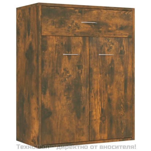 Сайдборд, опушен дъб, 60x30x75 см, инженерно дърво