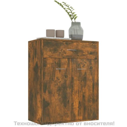 Сайдборд, опушен дъб, 60x30x75 см, инженерно дърво