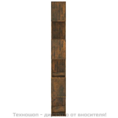 Библиотека/разделител за стая, опушен дъб, 60x24x186 см