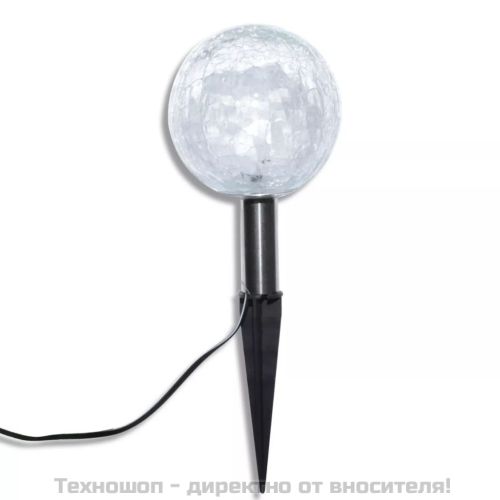 Соларни сферични LED градински лампи с анкери и соларен панел