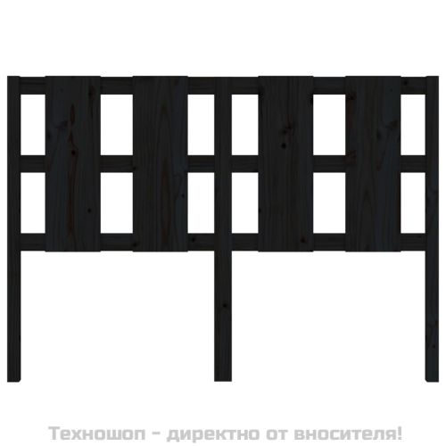 Горна табла за легло, черна, 145,5x4x100 см, бор масив