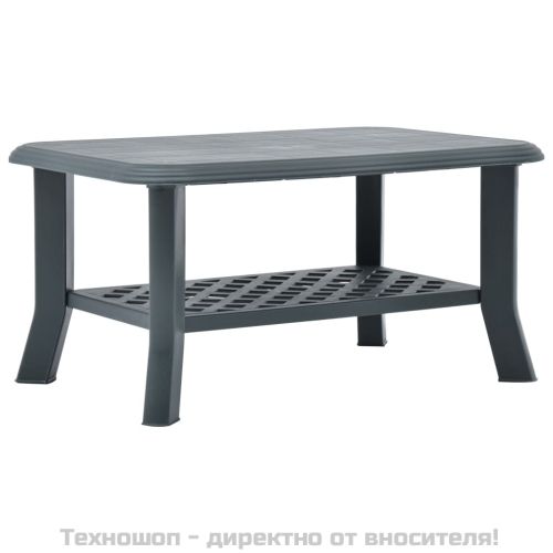 Маса за кафе, зелена, 90x60x46 см, пластмаса