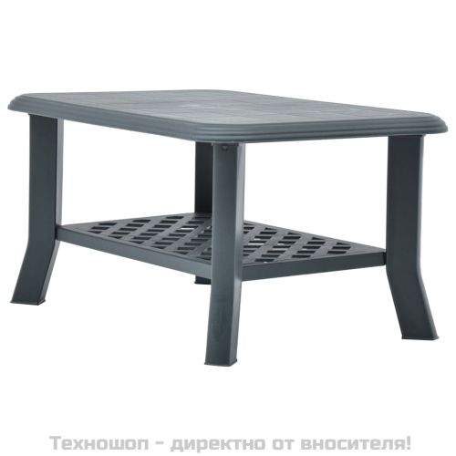Маса за кафе, зелена, 90x60x46 см, пластмаса
