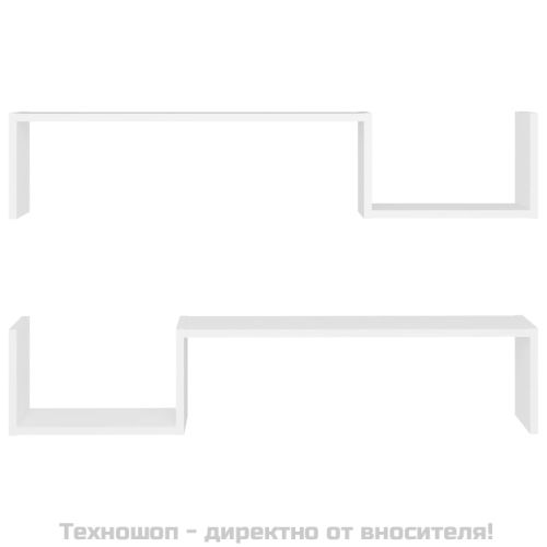 Стенни рафтове, 2 бр, бели, 100x15x20 см, инженерно дърво