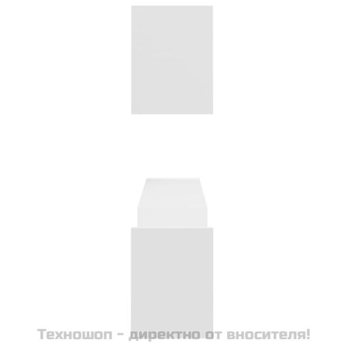 Стенни рафтове, 2 бр, бели, 100x15x20 см, инженерно дърво