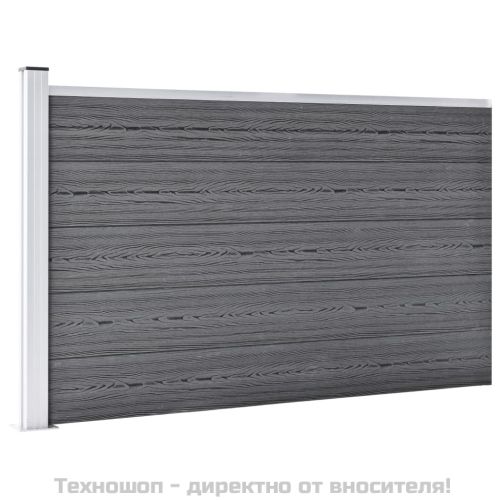 Градинска ограда, WPC, 175x105 см, сива