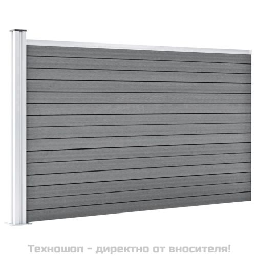 Градинска ограда, WPC, 175x105 см, сива