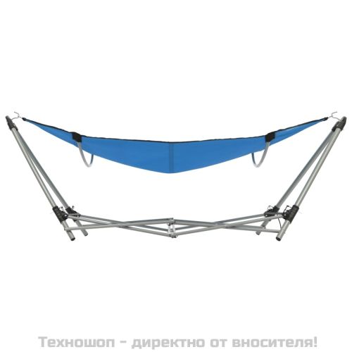 Хамак със сгъваема стойка, син