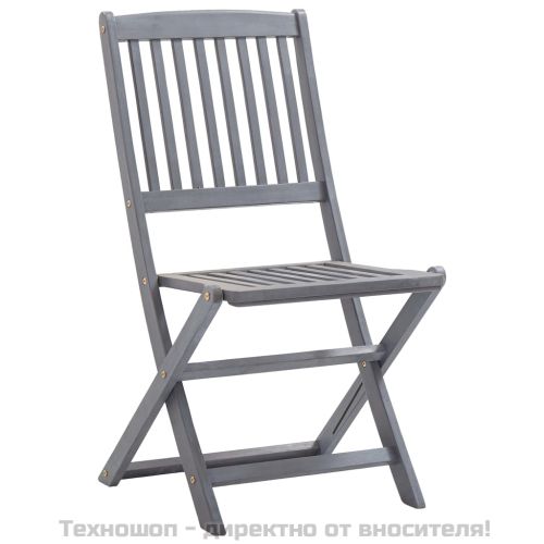 Сгъваеми градински столове, 2 бр, акация масив