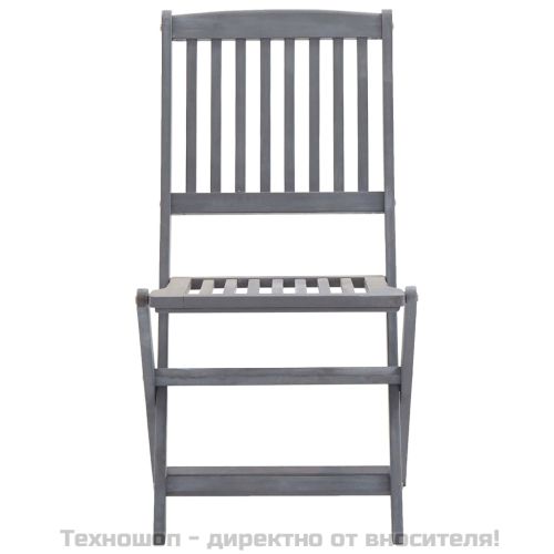 Сгъваеми градински столове, 2 бр, акация масив