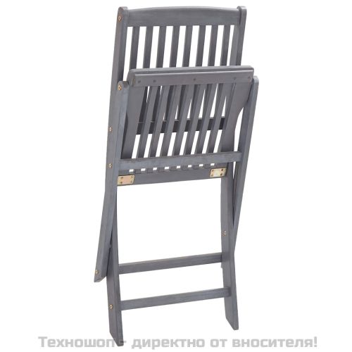 Сгъваеми градински столове, 2 бр, акация масив
