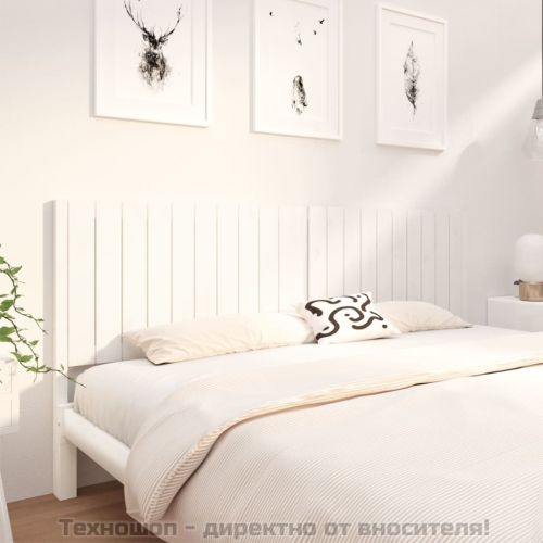 Горна табла за легло, бяла, 205,5x4x100 см, бор масив
