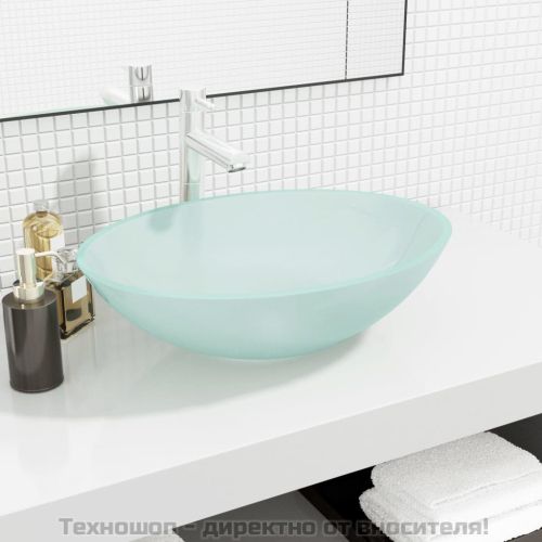 Стъклена мивка, 50x37x14 см, матирана