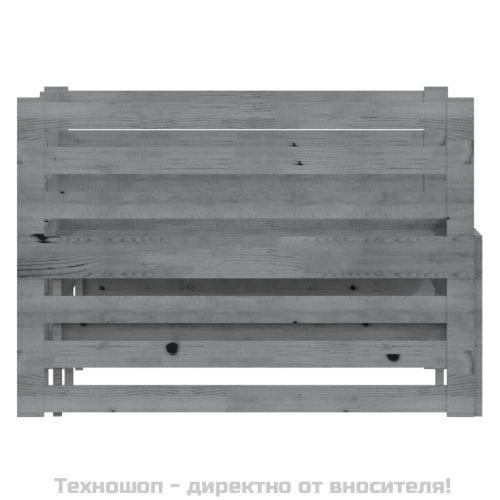 Разтегателно дневно легло, без матрак, сиво, 2x(90x200) см