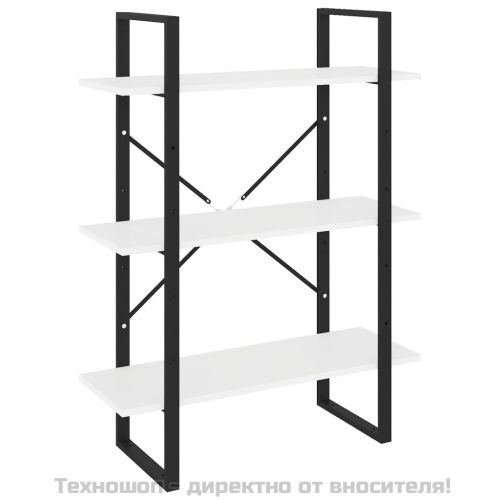 Шкаф библиотека, бял, 80x30x105 см, инженерно дърво