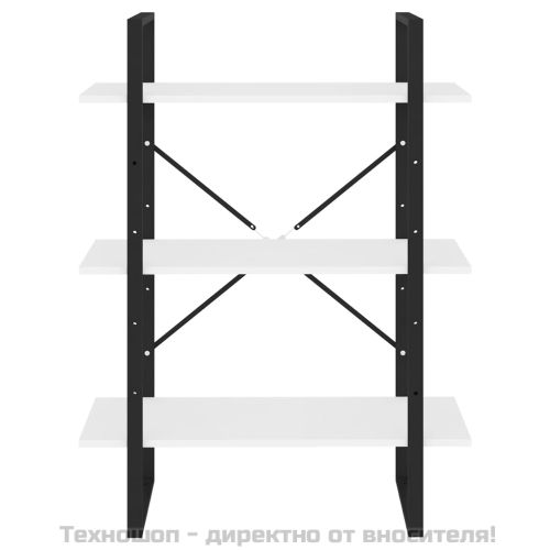 Шкаф библиотека, бял, 80x30x105 см, инженерно дърво