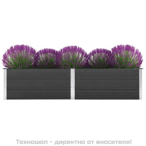 Градинска повдигната леха, 250x50x54 см, WPC, сива