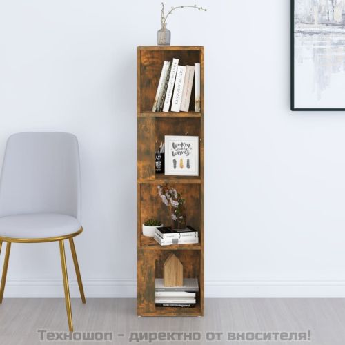 Ъглов шкаф, опушен дъб, 33x33x132 см, инженерно дърво