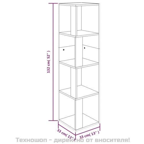 Ъглов шкаф, опушен дъб, 33x33x132 см, инженерно дърво