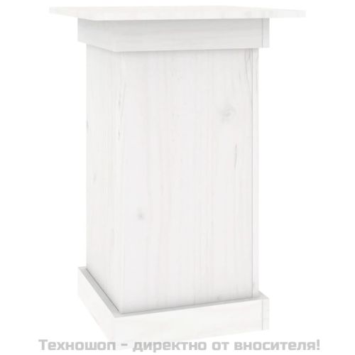 Поставка за цветя, бяла, 40x40x60 см, бор масив