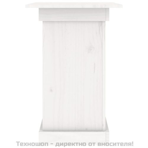 Поставка за цветя, бяла, 40x40x60 см, бор масив
