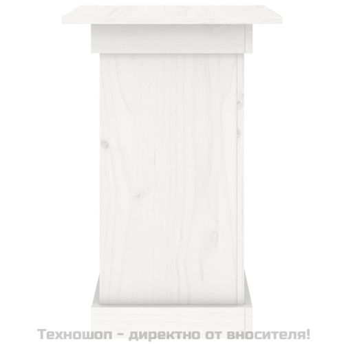 Поставка за цветя, бяла, 40x40x60 см, бор масив