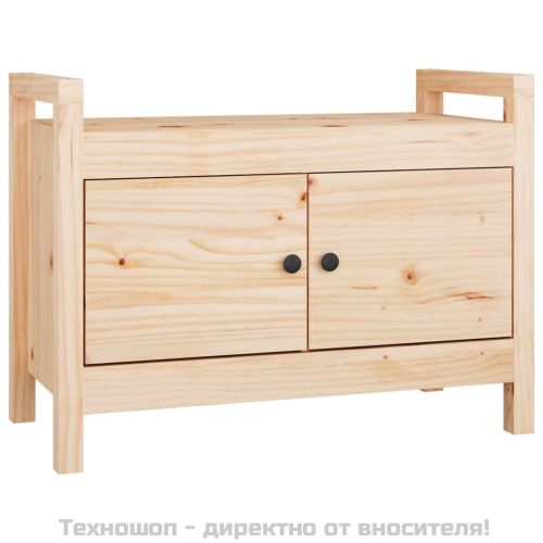 Пейка за антре, 80x40x60 см, борово дърво масив