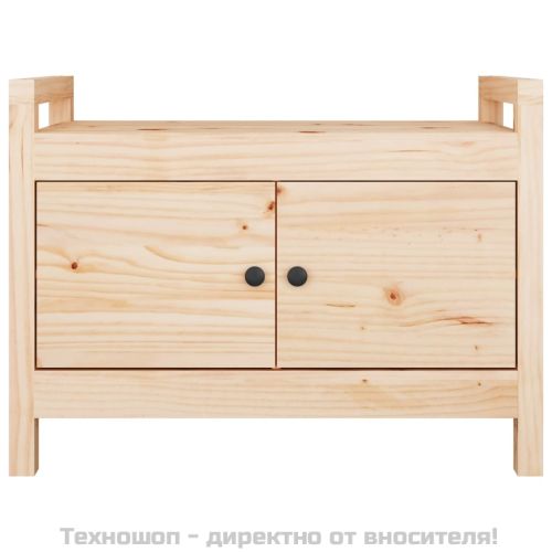 Пейка за антре, 80x40x60 см, борово дърво масив