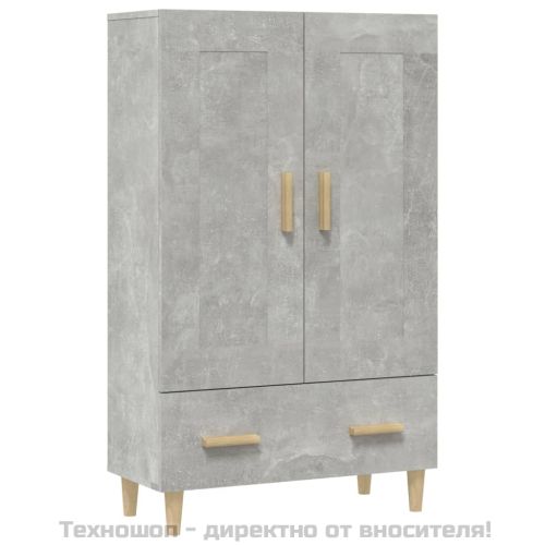 Висок шкаф, бетонно сив, 70x31x115 см, инженерно дърво