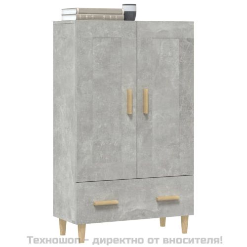 Висок шкаф, бетонно сив, 70x31x115 см, инженерно дърво