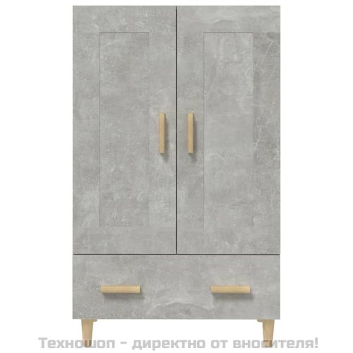 Висок шкаф, бетонно сив, 70x31x115 см, инженерно дърво